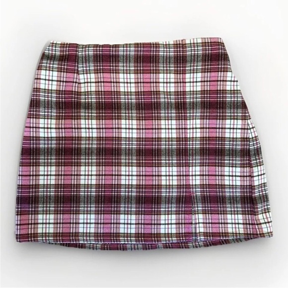 Target Art Day Other - Art Class Mini Skirt Girls Flannel Plaid Brown Pink White Size XL (14/16) Target